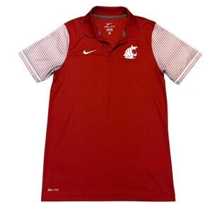 Nike Washington State Cougars Dri Fit Red Polo Shirt Football Size Small
